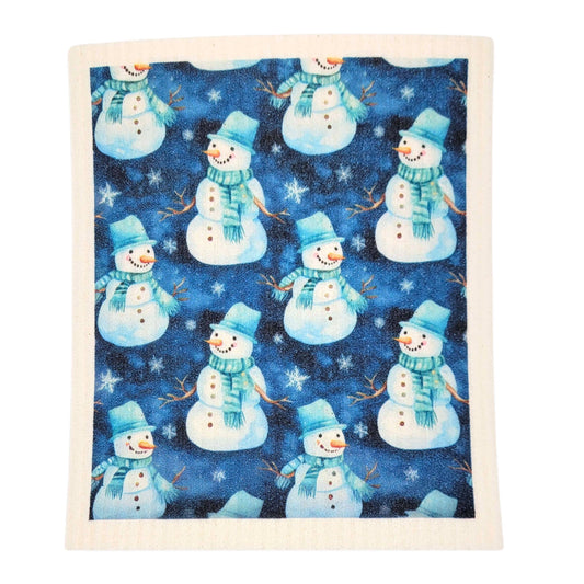 Winter with Frosty Swedish Dishcloth