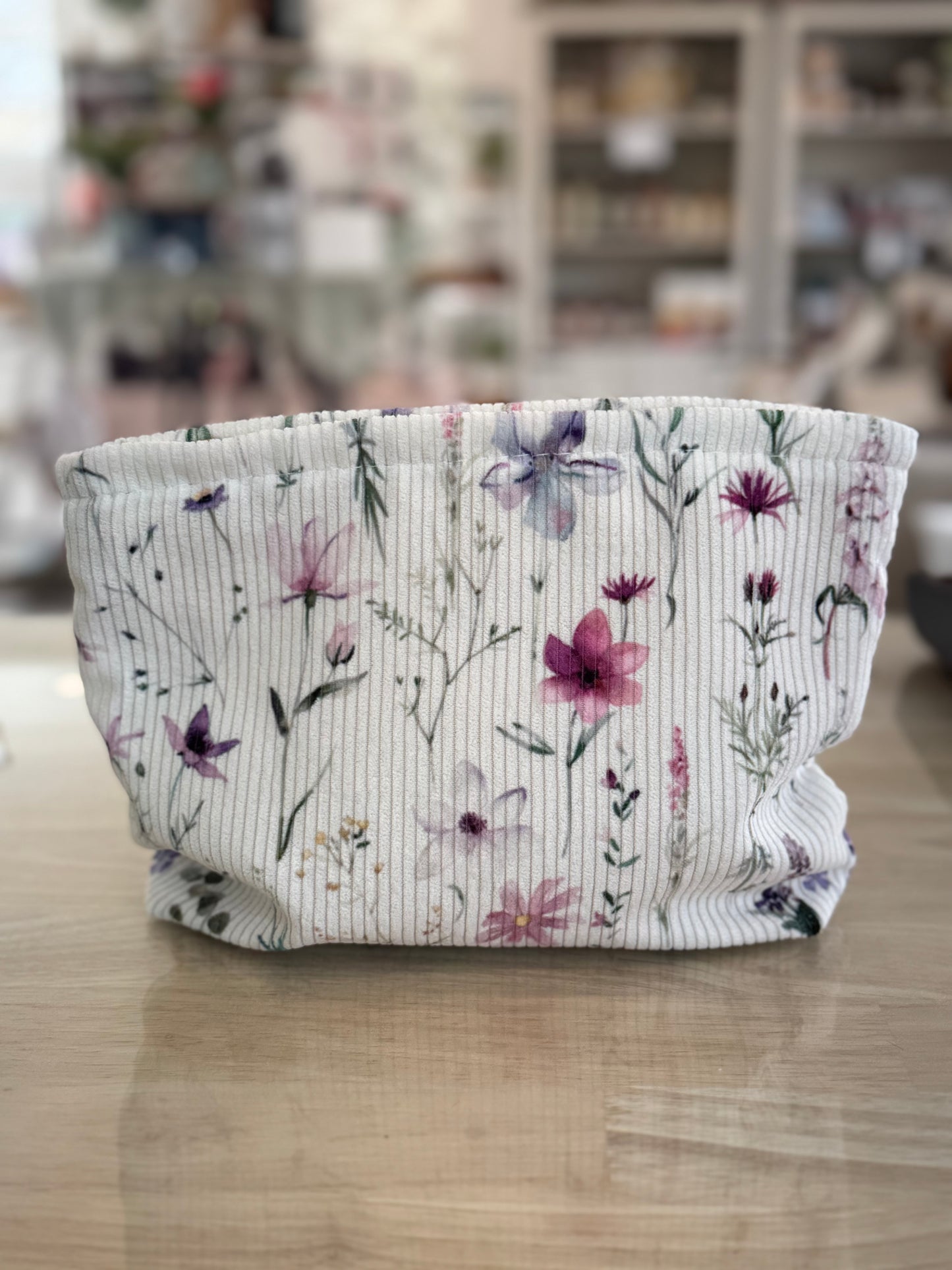 Spring Flowers Corduroy Accessory Bag