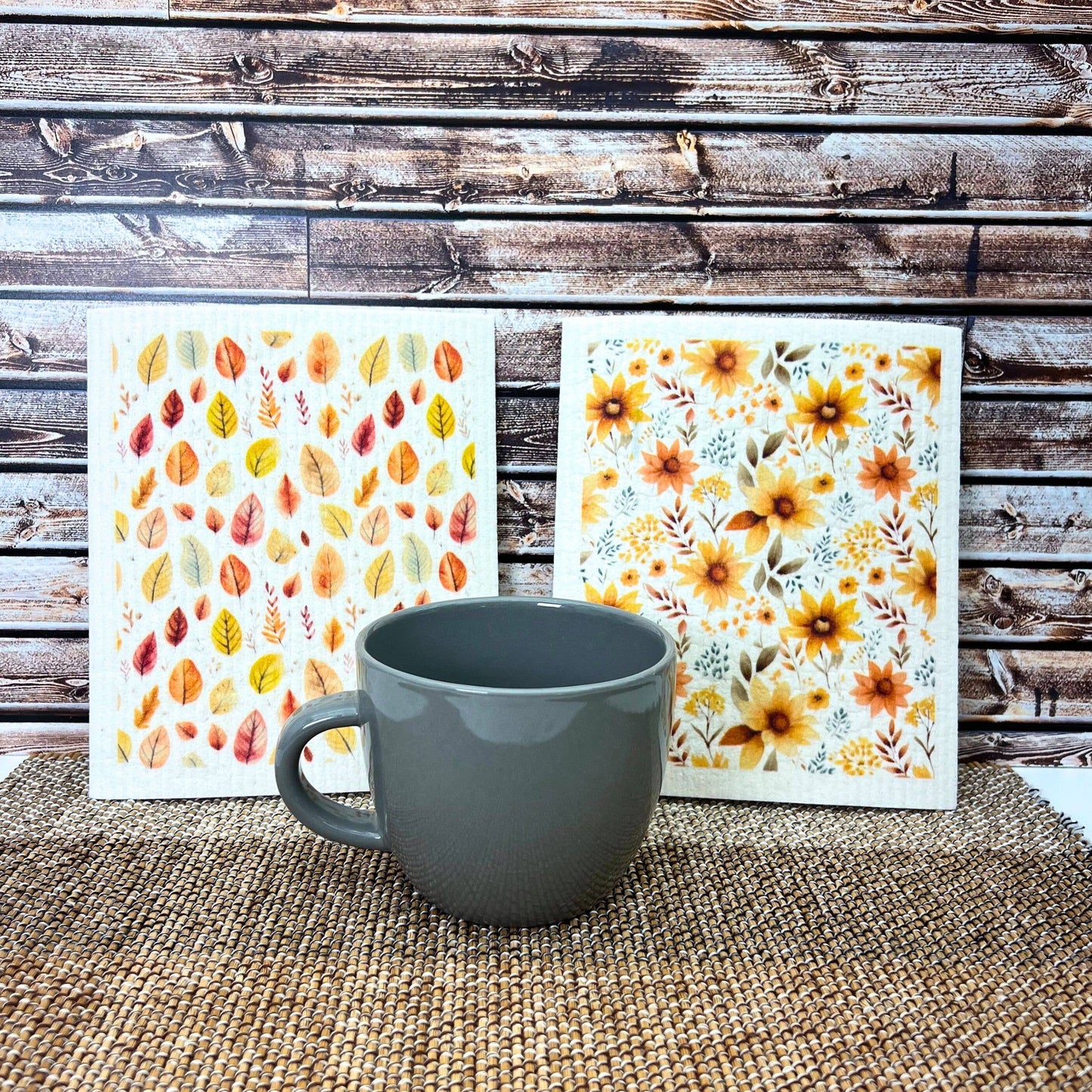 Autumn Sunflower Swedish Dishcloth