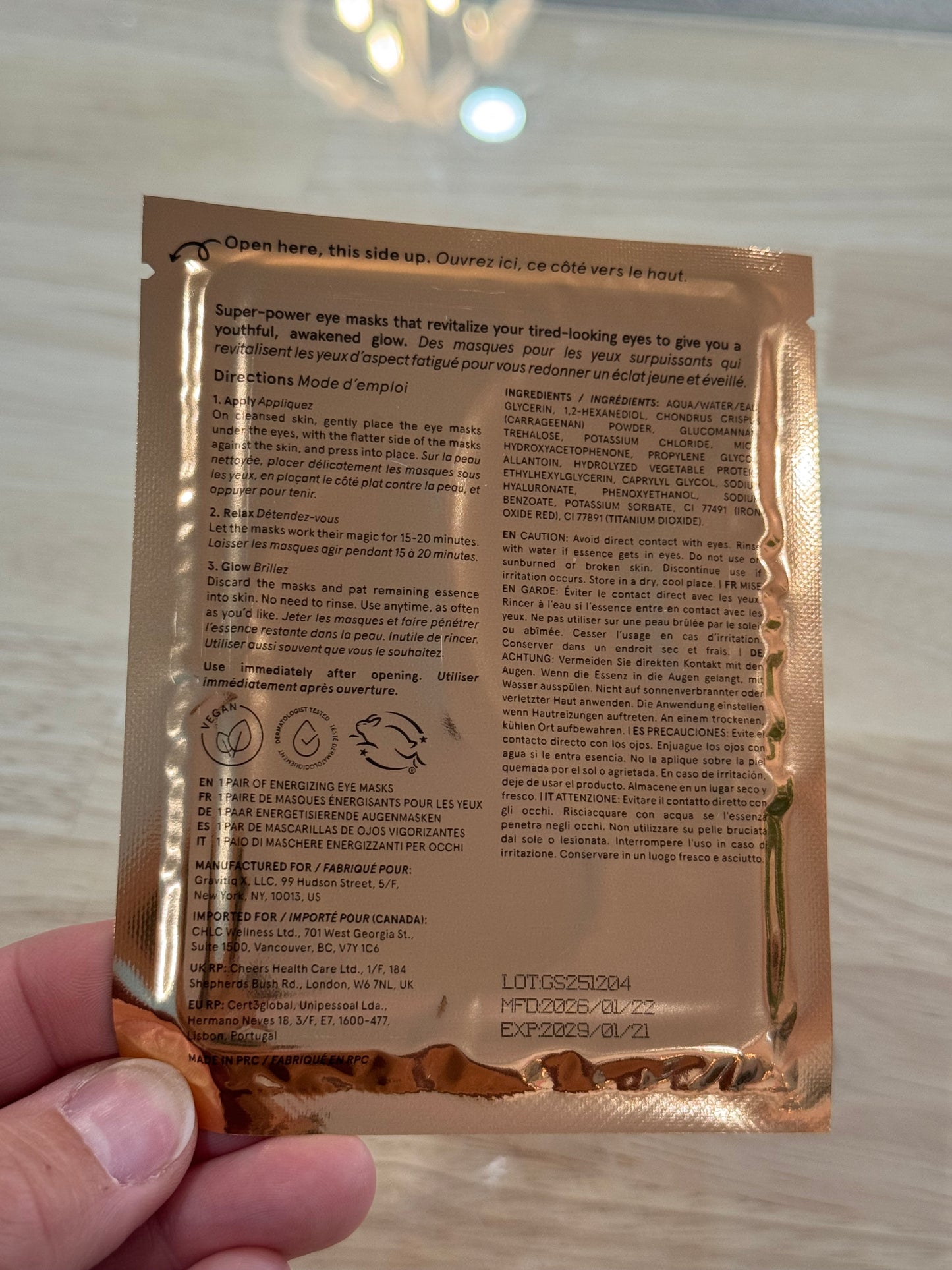Energizing Eye Mask (Singles)