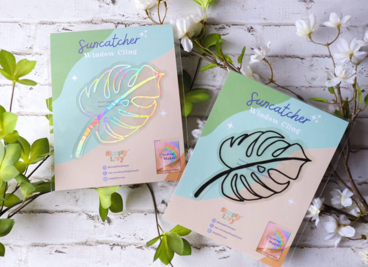 Monstera Leaf Suncatcher Window Cling