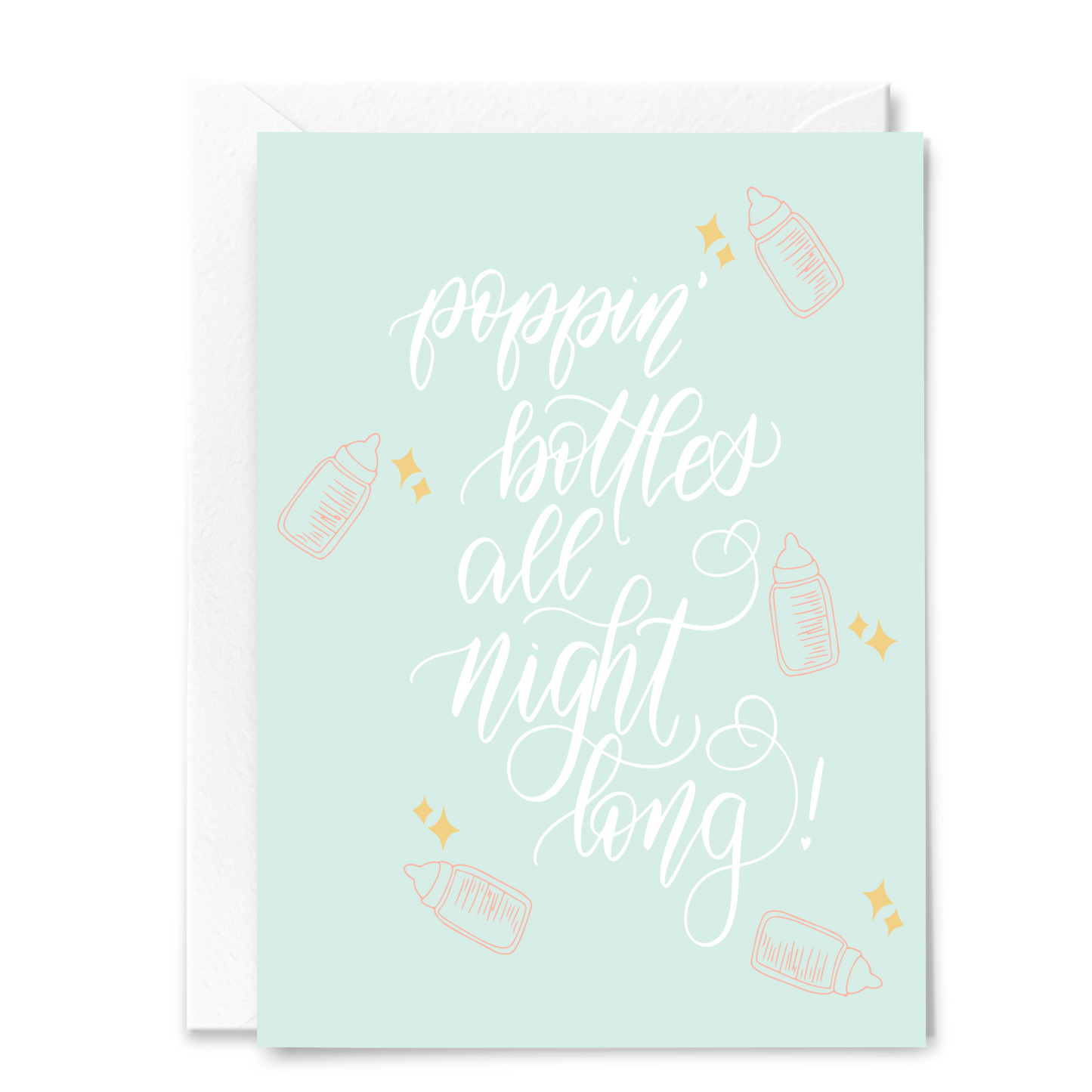 "Poppin' Bottles" Baby Shower Card
