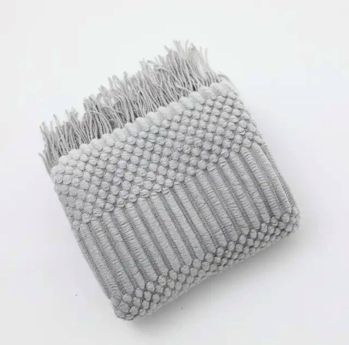 Navy Blue Waffle Stripe 50x60 Inch Throw Blanket