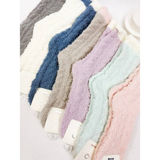 Assorted Cable Knit Pattern Two Tone Cozy Socks