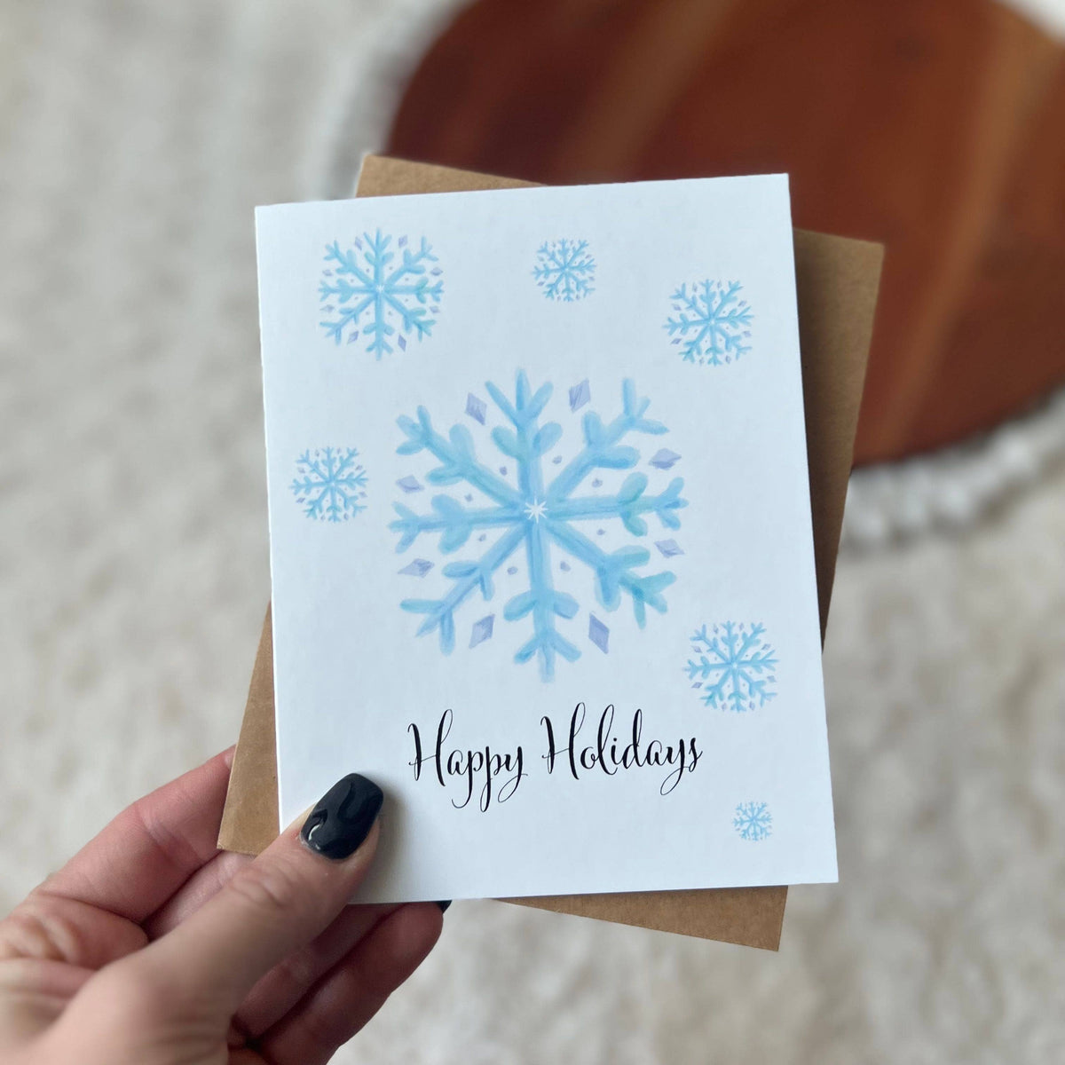 Happy Holidays Snowflake Greeting Card