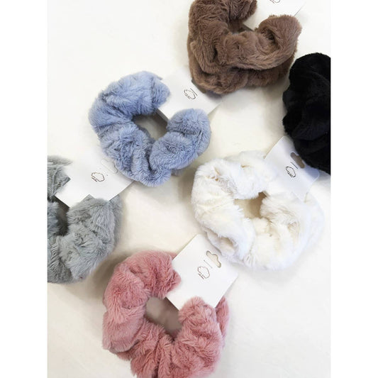 Soft Faux Fur Scunchie Set