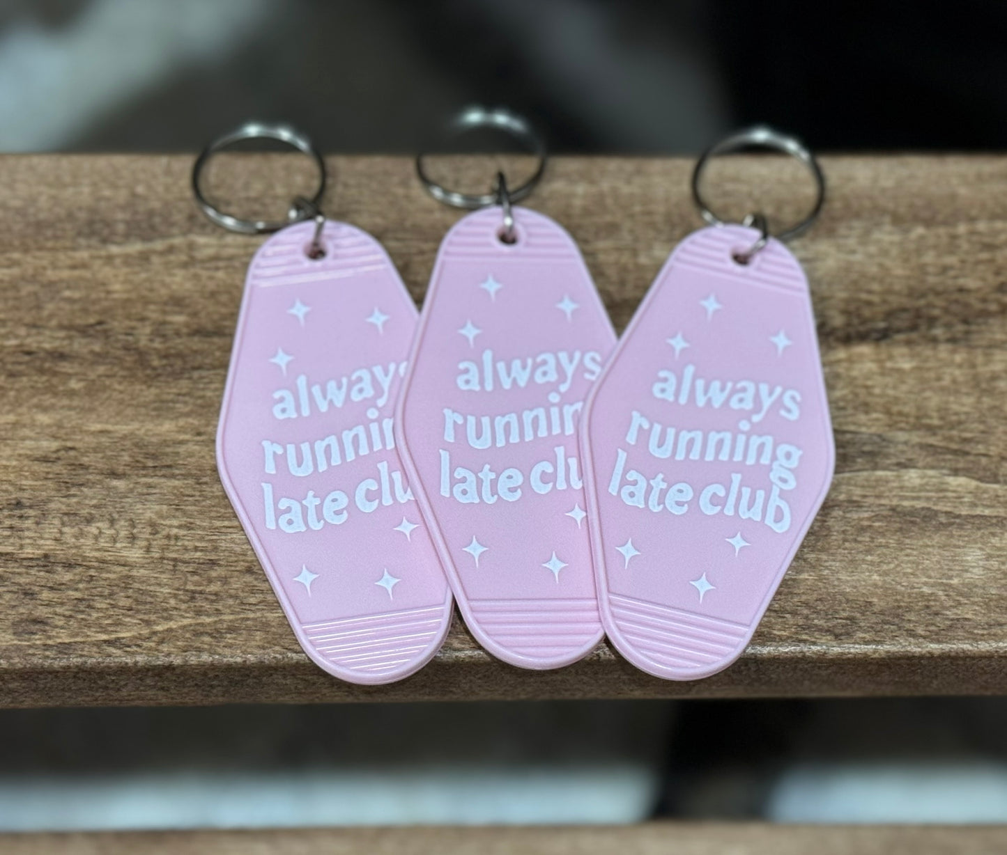 Always Running Late Club Keychain