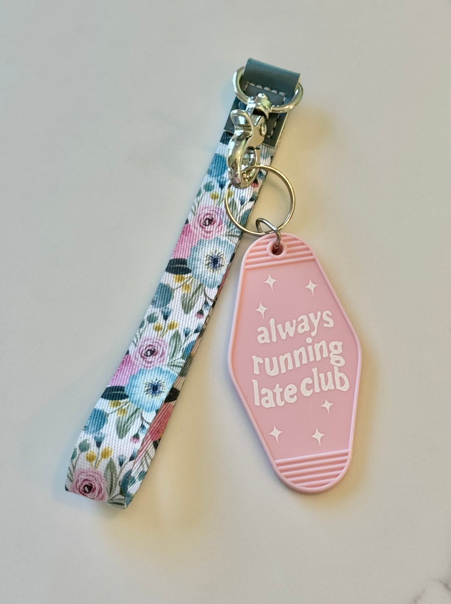 Always Running Late Club Keychain