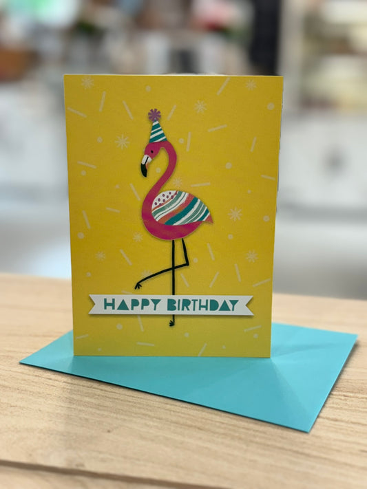 Flamingo - Happy Birthday Card
