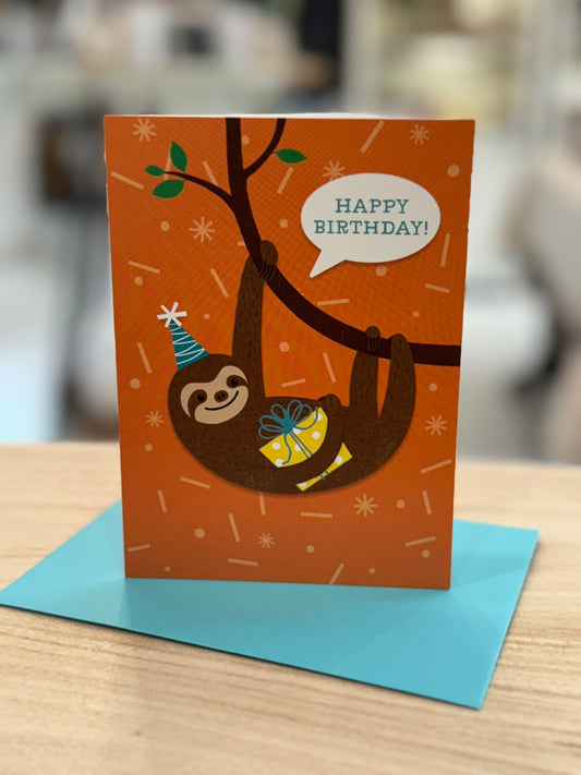 Sloth- Happy Birthday Card