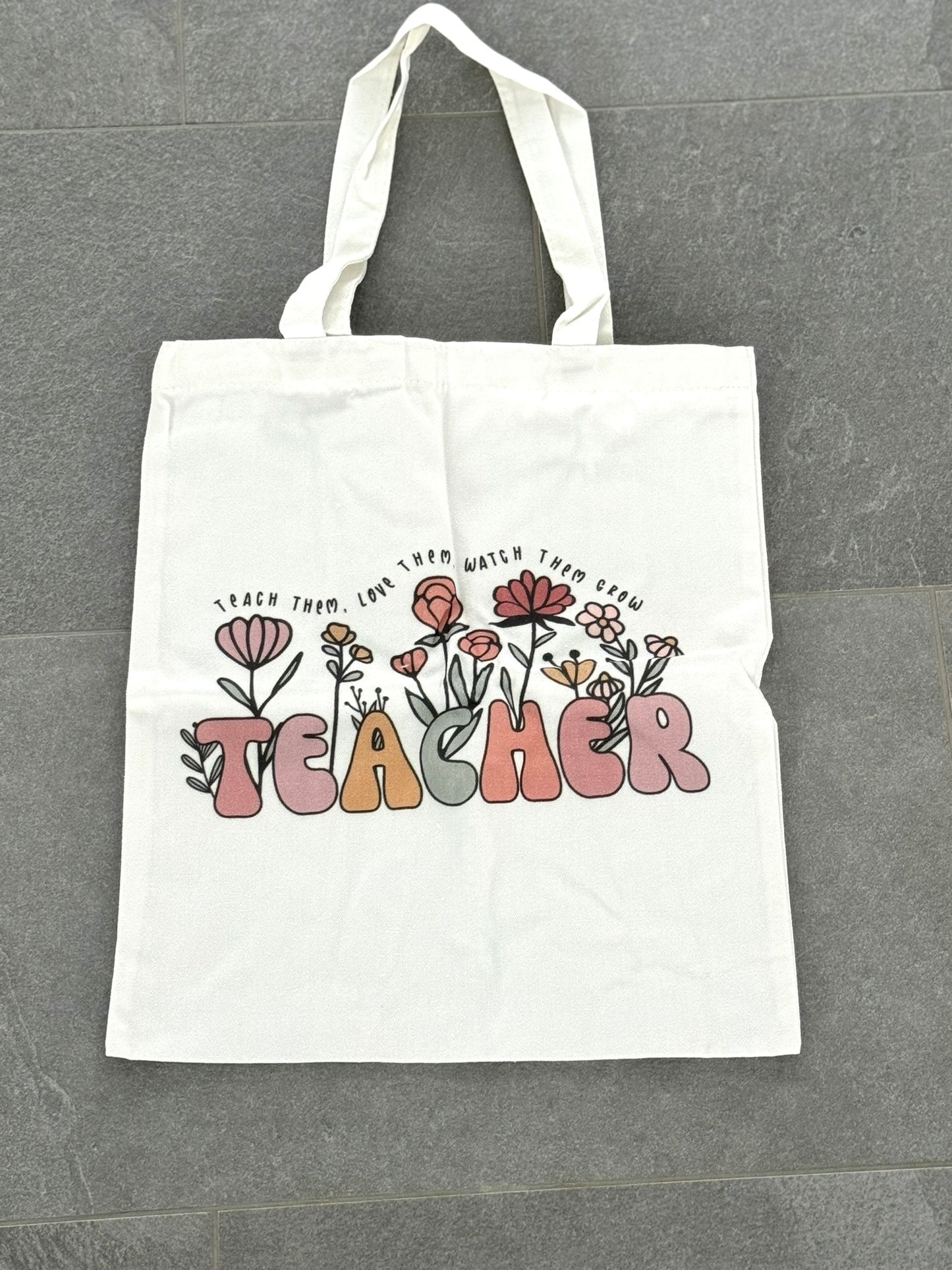 Floral Teacher Canvas Bag