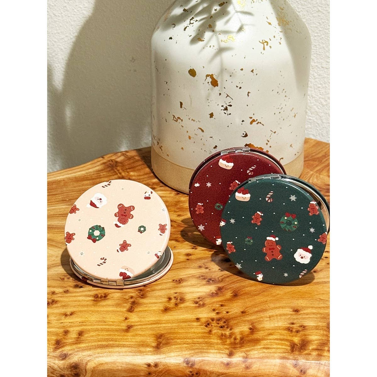 Gingerbread Double-Sided Cosmetic Mirror