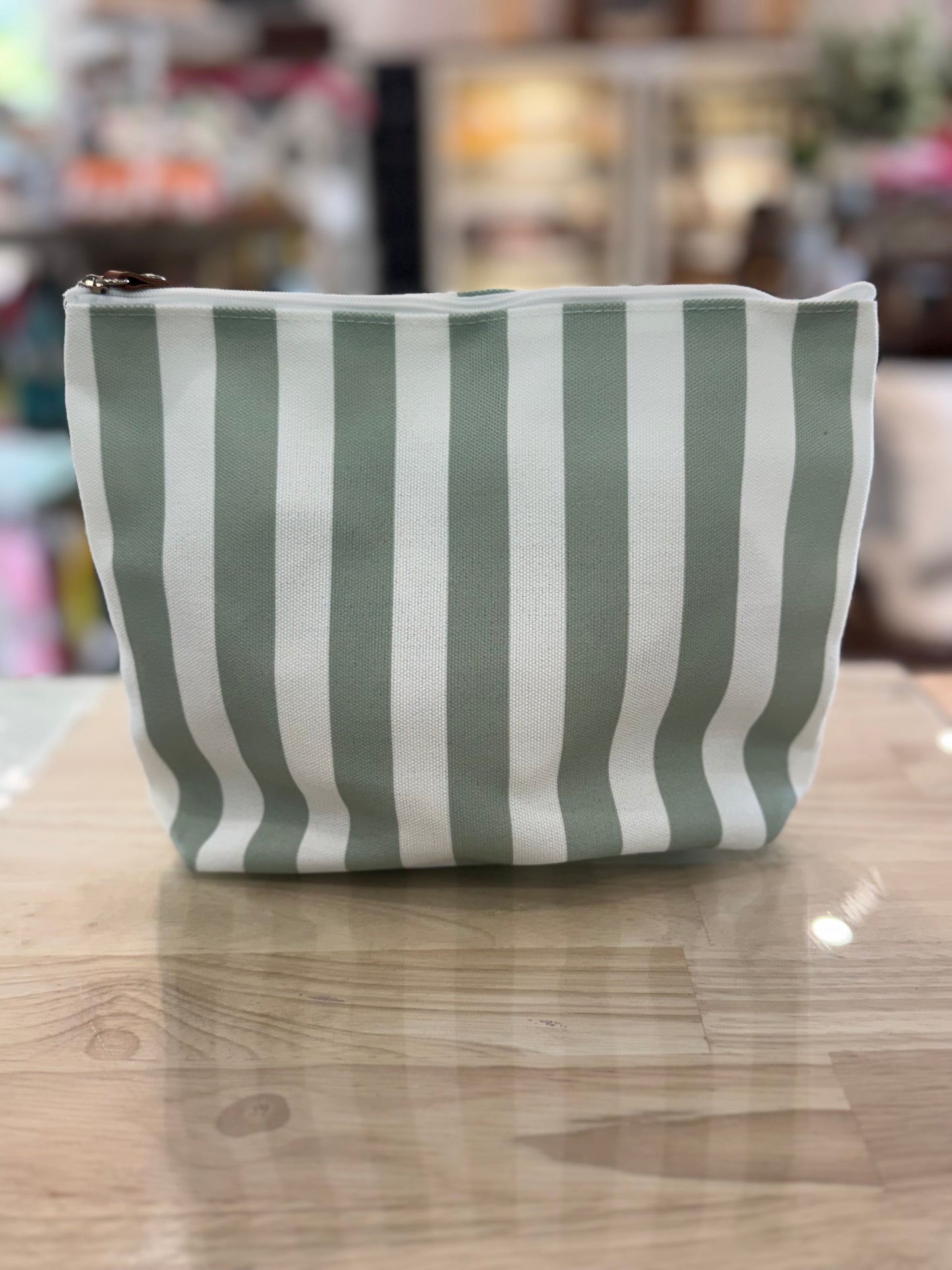 Striped Canvas Accessory Bag