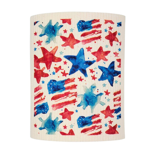 Stars & Stripes 4th of July Swedish Dishcloth - Summer Decor