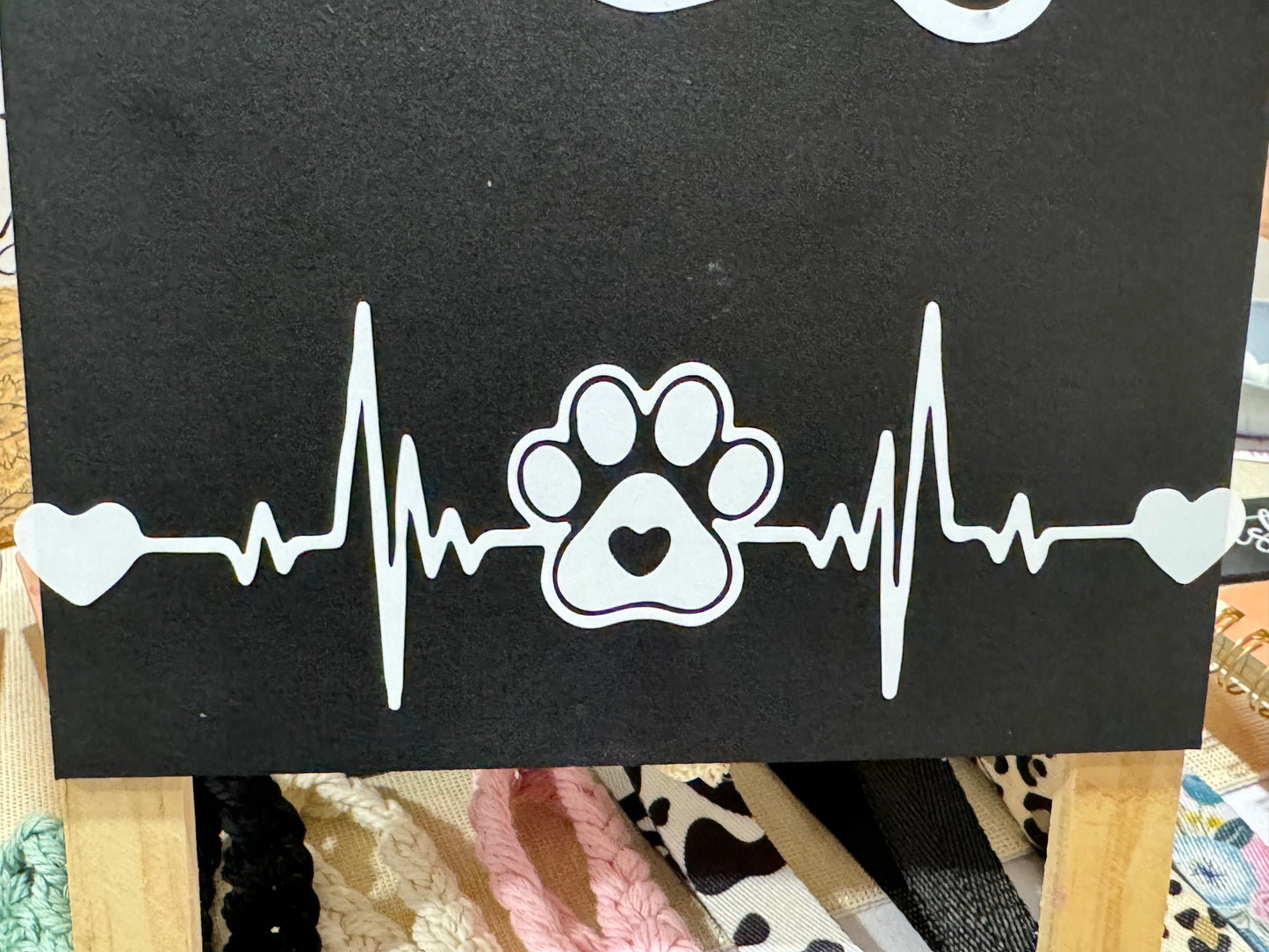 Heartbeat Paw Car Decal