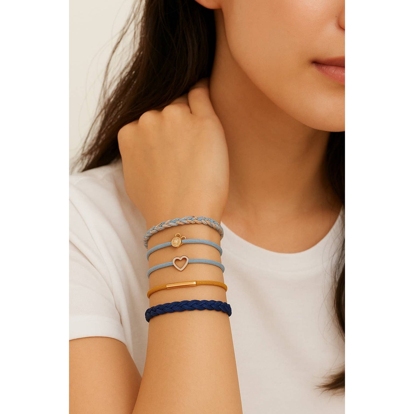 Boho Hair Tie Bracelets- 5pk