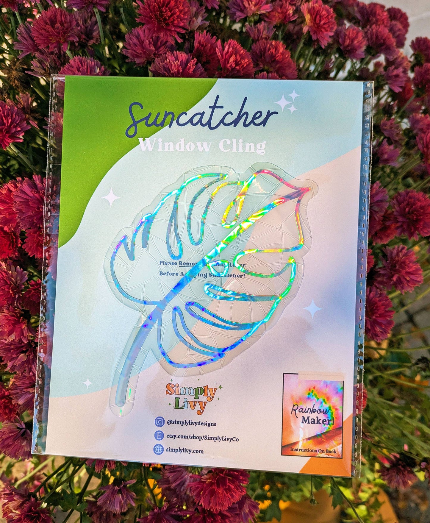 Monstera Leaf Suncatcher Window Cling