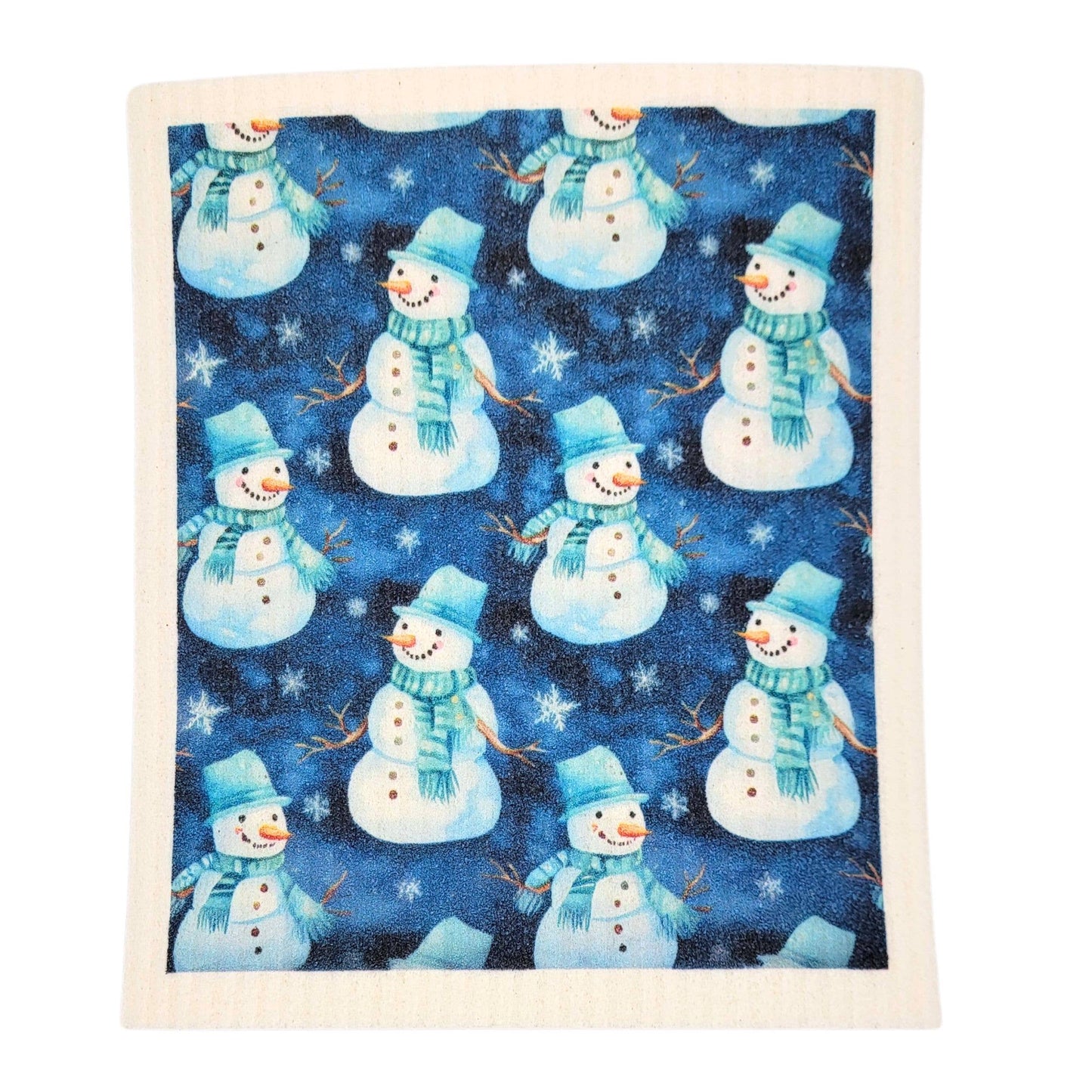 Winter with Frosty Swedish Dishcloth