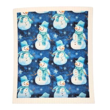 Winter with Frosty Swedish Dishcloth