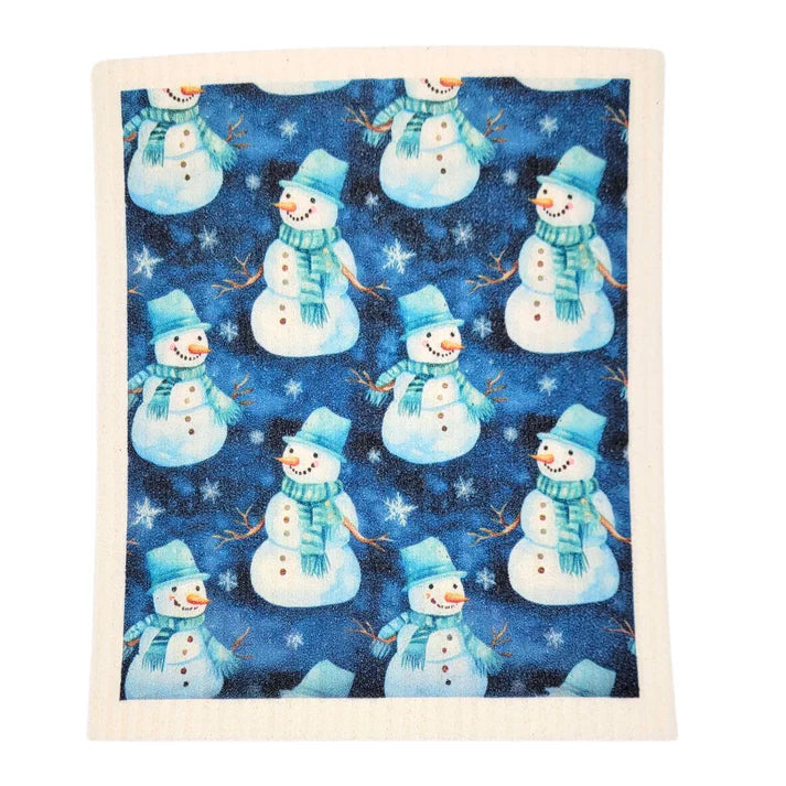 Winter with Frosty Swedish Dishcloth
