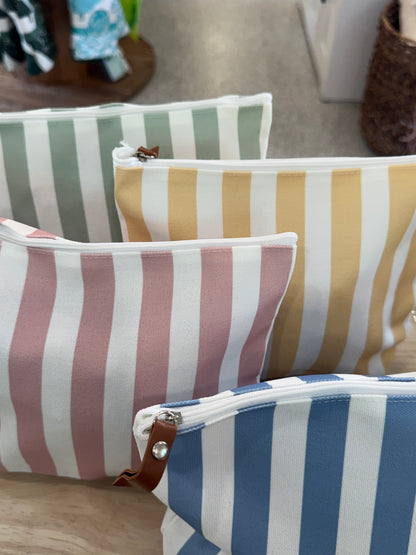 Striped Canvas Accessory Bag