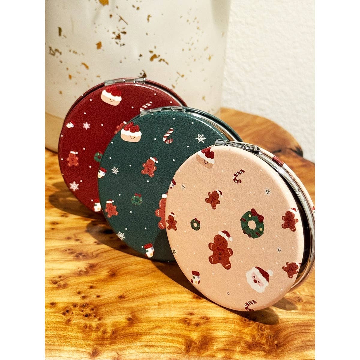 Gingerbread Double-Sided Cosmetic Mirror