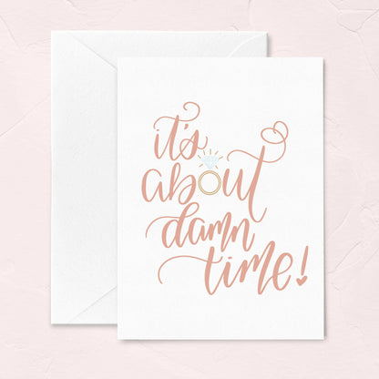 "About Damn Time" Wedding Card