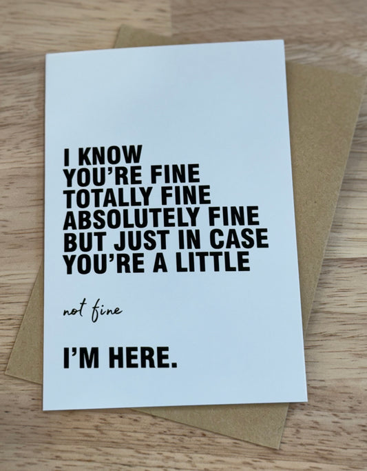 "Not Fine" Greeting Card