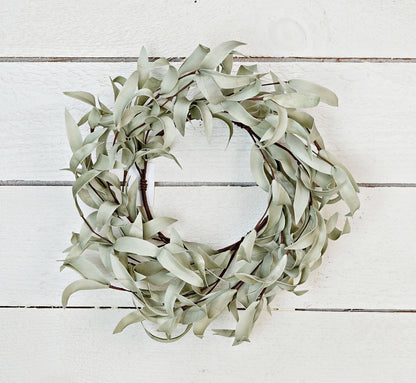 Flocked Herb Leaves Wreath (14")
