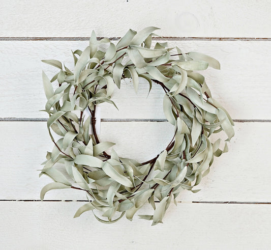 Flocked Herb Leaves Wreath (14")