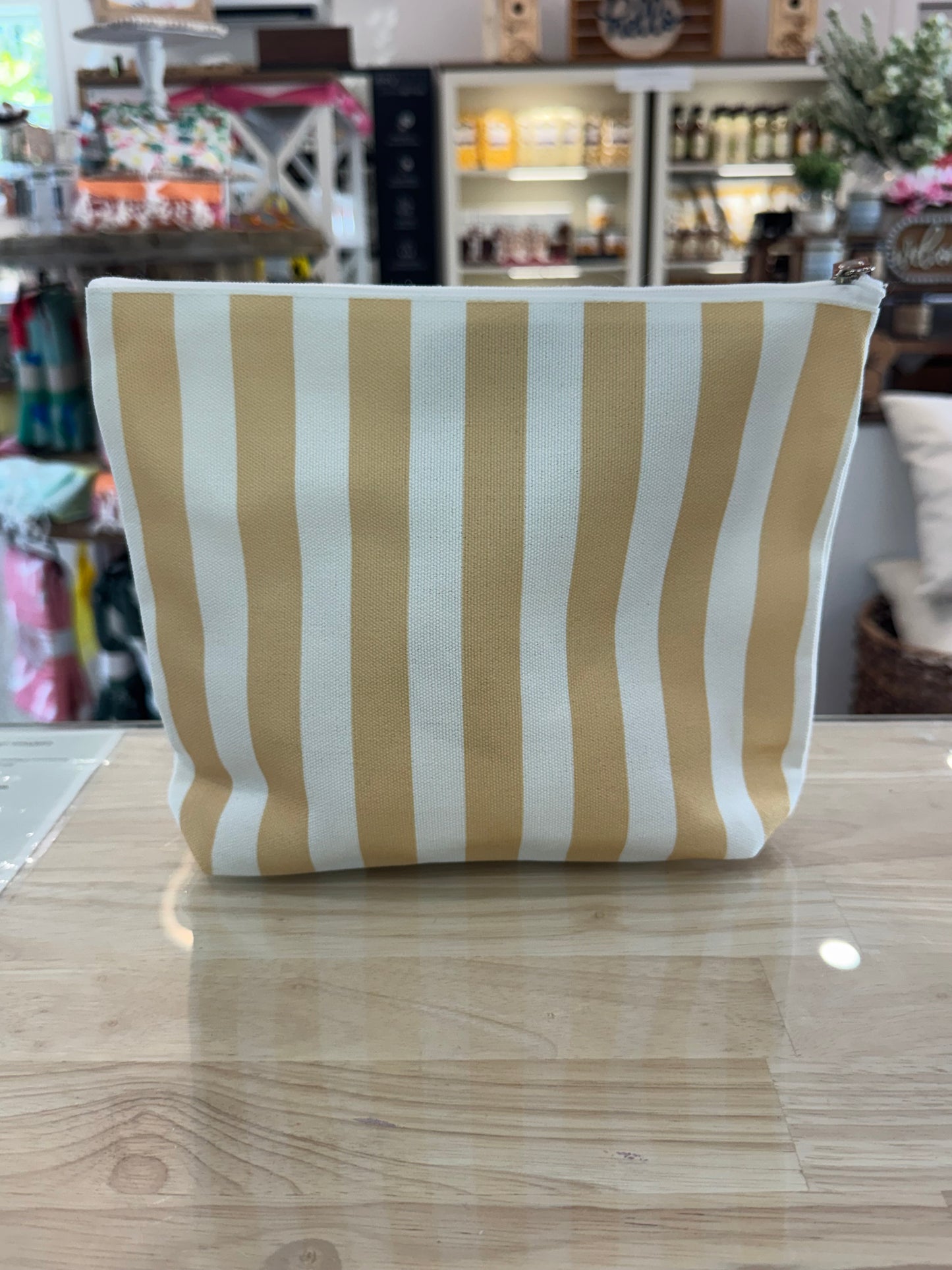 Striped Canvas Accessory Bag