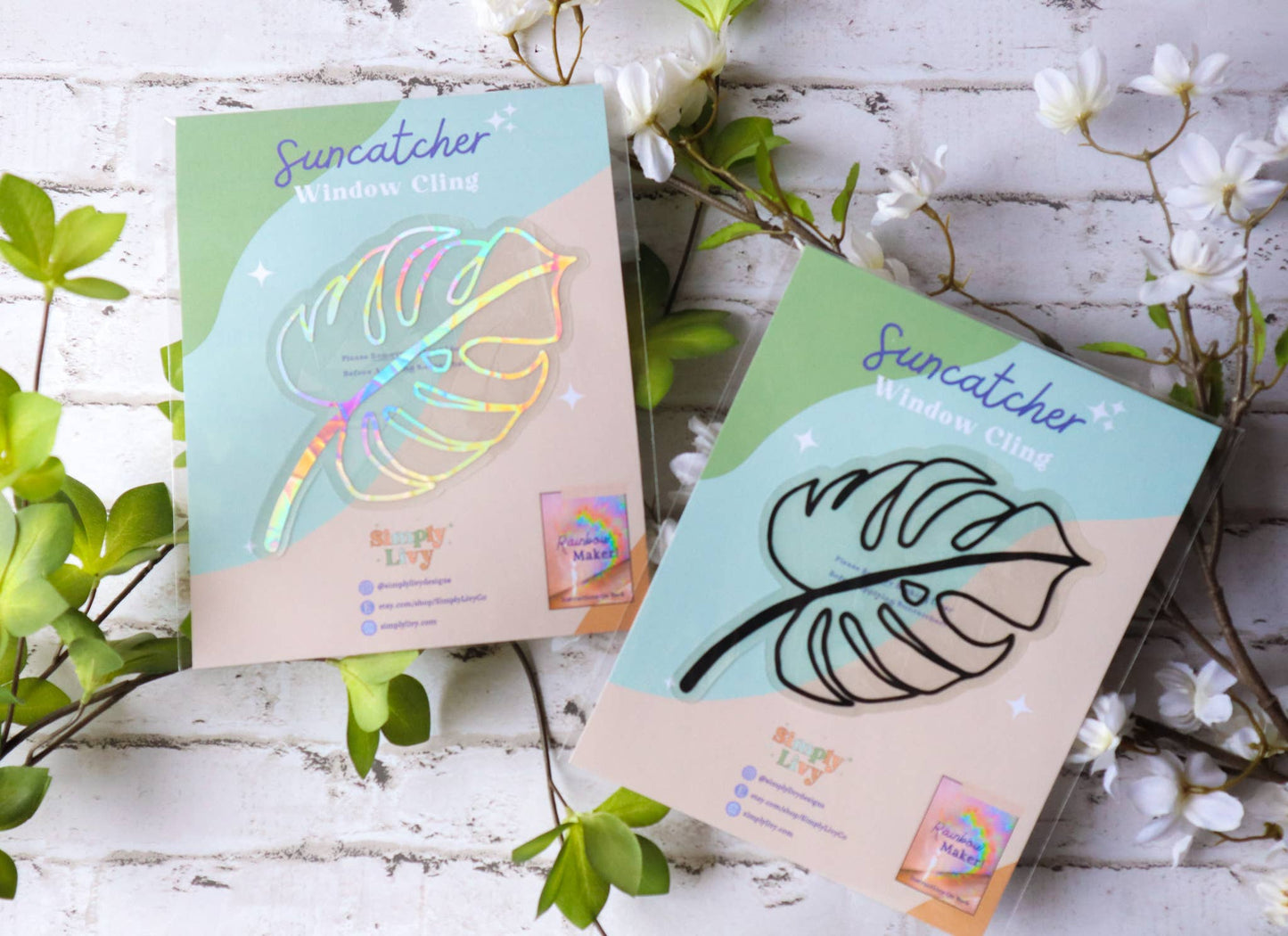 Monstera Leaf Suncatcher Window Cling