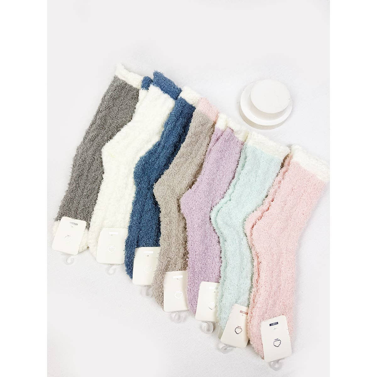 Assorted Cable Knit Pattern Two Tone Cozy Socks