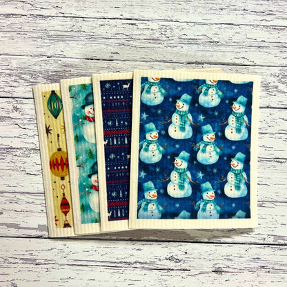 Winter with Frosty Swedish Dishcloth