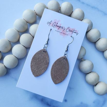 Light Tan Suede Mini Petal Leather Earrings