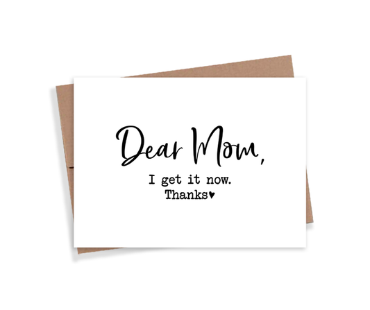 Dear Mom I Love You Card