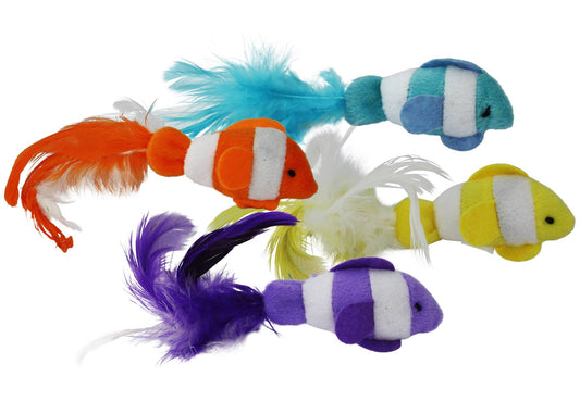 Clown Fish Cat Toy Assorted Colors 2pk 6"