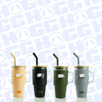 32oz Glass Tumbler w. Handle
