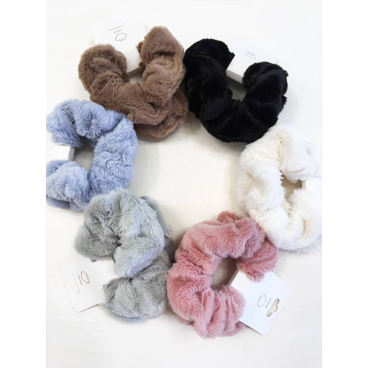 Soft Faux Fur Scunchie Set