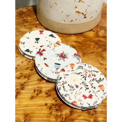 Vintage Christmas Double Sided Cosmetic Mirror