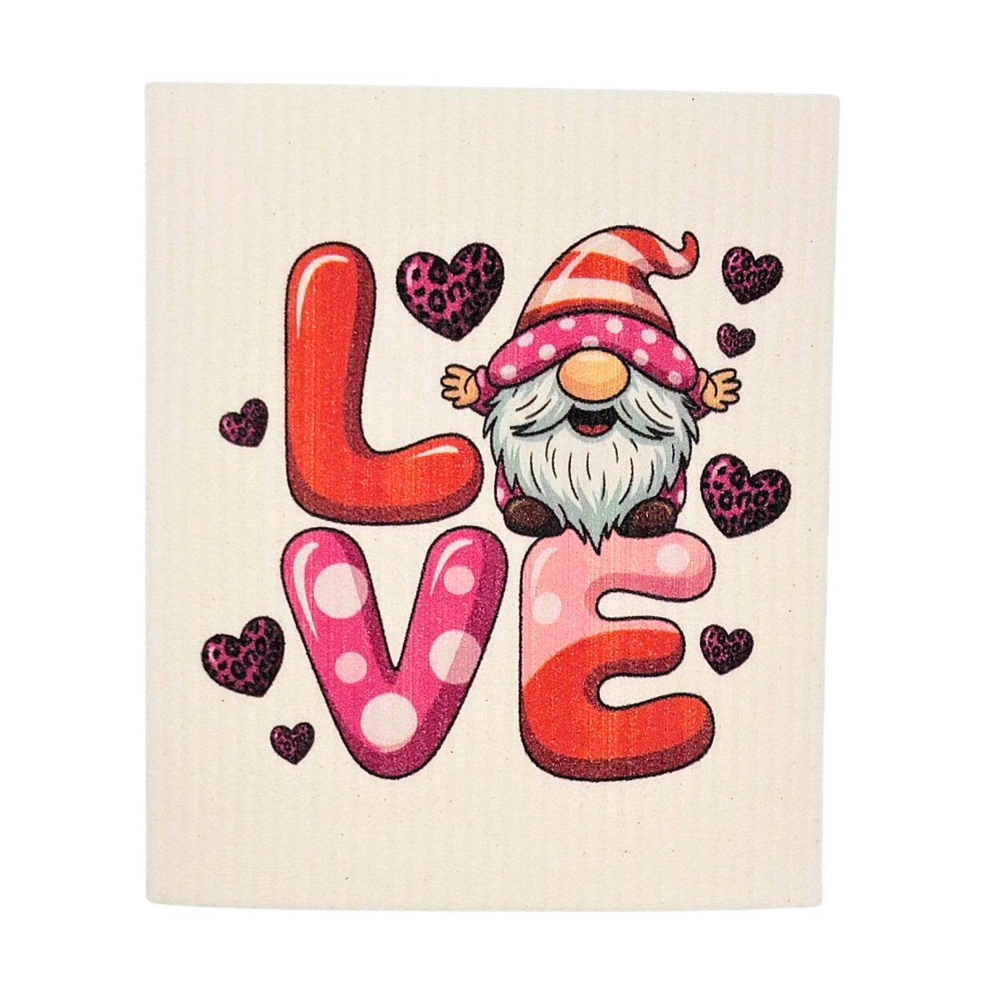 Love Gnome Valentine Swedish Dishcloths - Valentines Gifts