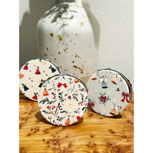 Vintage Christmas Double Sided Cosmetic Mirror