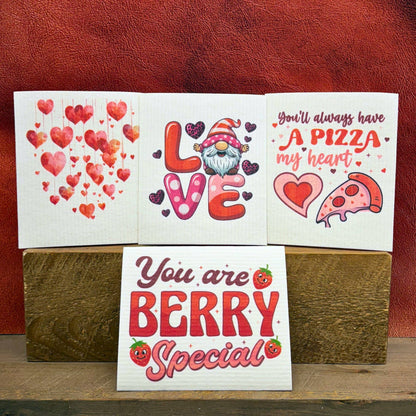 Love Gnome Valentine Swedish Dishcloths - Valentines Gifts