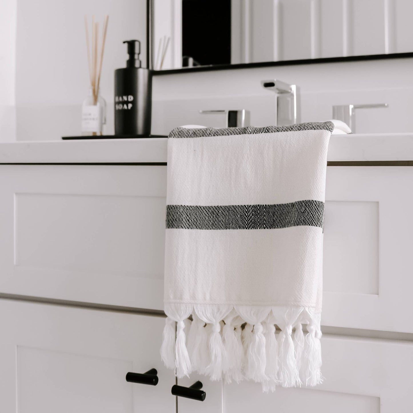 Turkish Cotton Hand Towel, Single Stripe