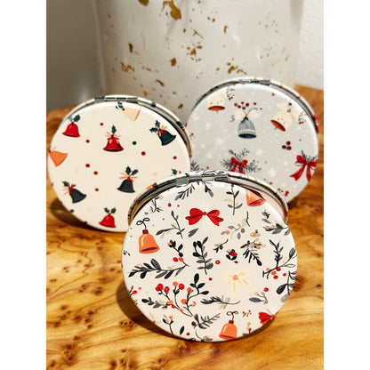 Vintage Christmas Double Sided Cosmetic Mirror
