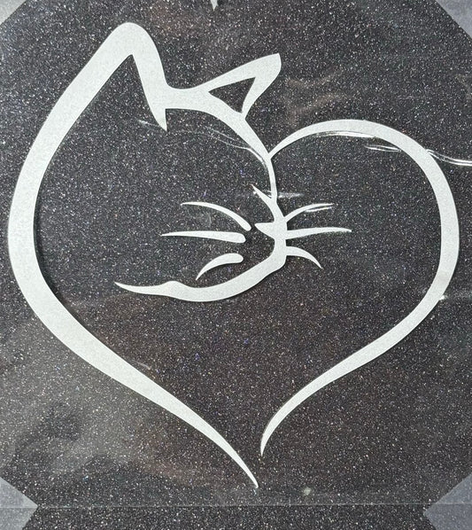 Cat Heart Car Decal