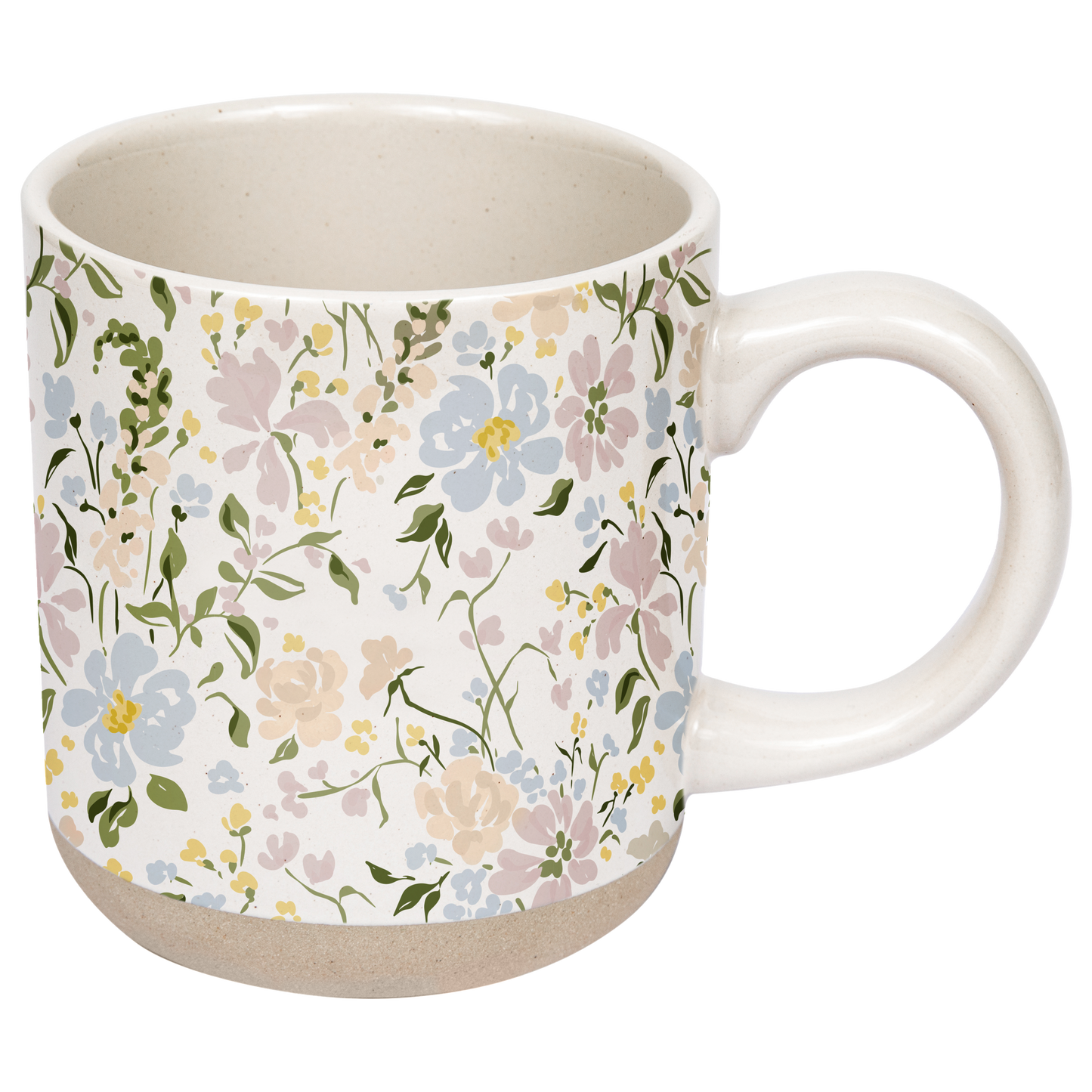 Floral Stoneware Coffee Mug - Spring Decor & Gifts
