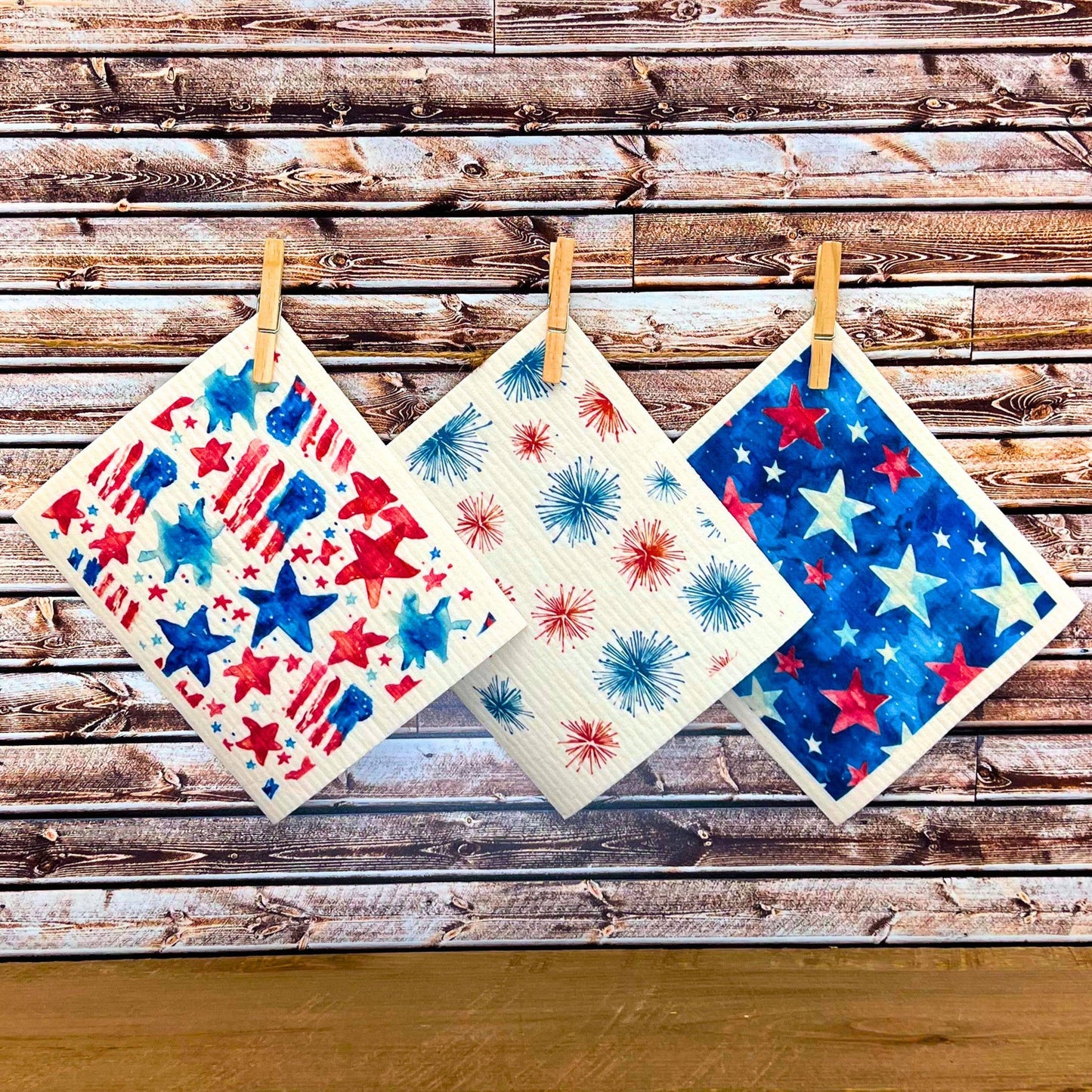 4th of July Fireworks Swedish Dishcloth