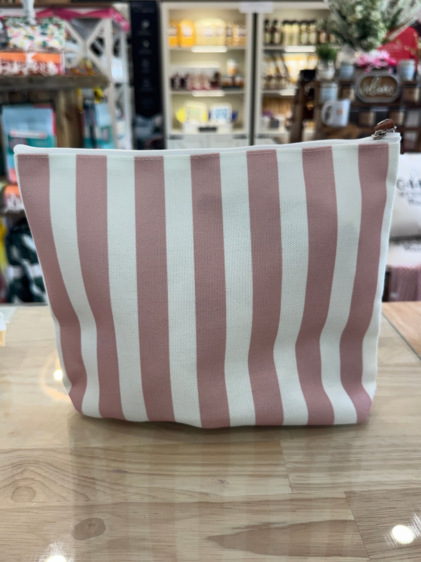Striped Canvas Accessory Bag