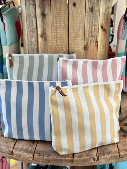 Striped Canvas Accessory Bag